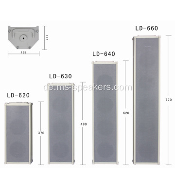 wasserdichte Outdoor-PA-Aluminium-Legierungssäulenlautsprecher 20-60W